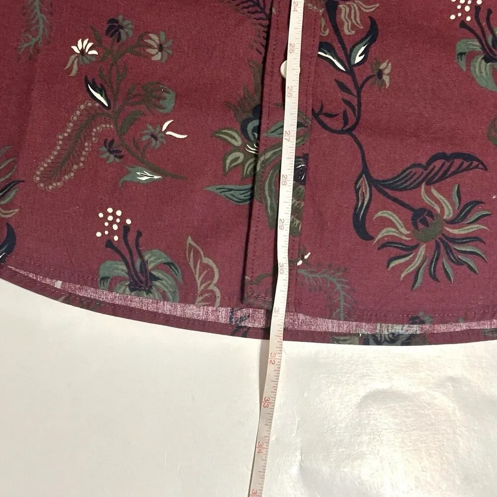 Scotch and Soda Shirt Mens Size Large Long Sleeve Button Up Wine Tapestry Print - Picture 10 of 13